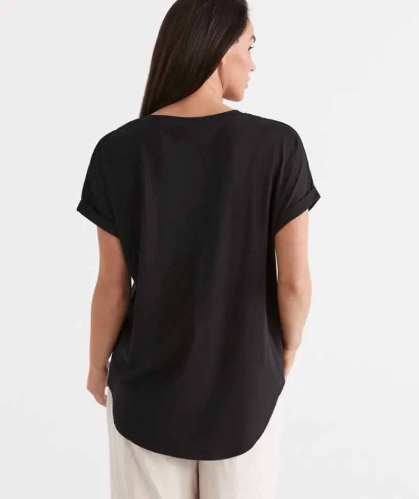 Australia Cotton Extended Roll Cuff Tee<Sussan Hot