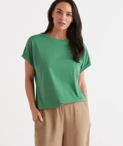 Australia Cotton Extended Roll Cuff Tee<Sussan Sale