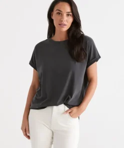 Australia Cotton Extended Roll Cuff Tee<Sussan Outlet