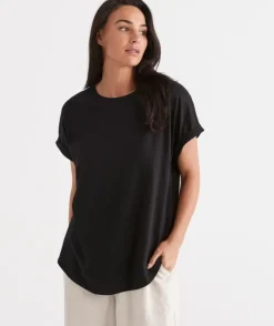 Australia Cotton Extended Roll Cuff Tee<Sussan Best
