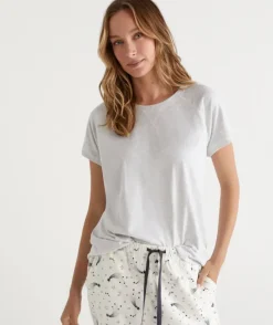 Australian Cotton Contrast Trim Pyjama Top<Sussan New