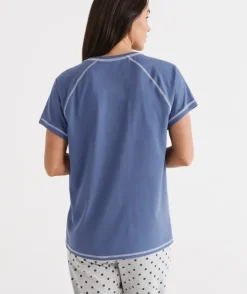Australian Cotton Contrast Pyjama Top<Sussan Best