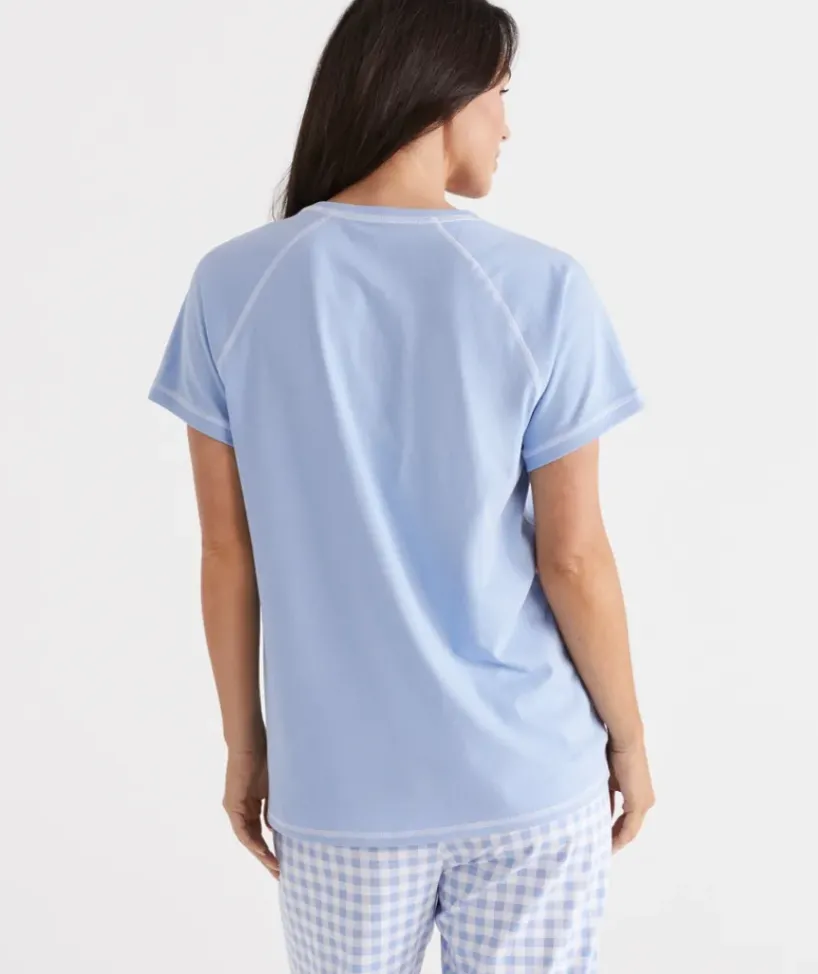 Australian Cotton Contrast Pyjama Top<Sussan Best