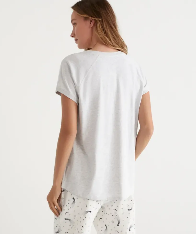 Australian Cotton Contrast Trim Pyjama Top<Sussan Best