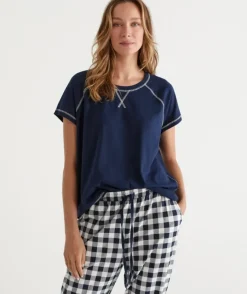 Australian Cotton Contrast Trim Pyjama Top<Sussan Online