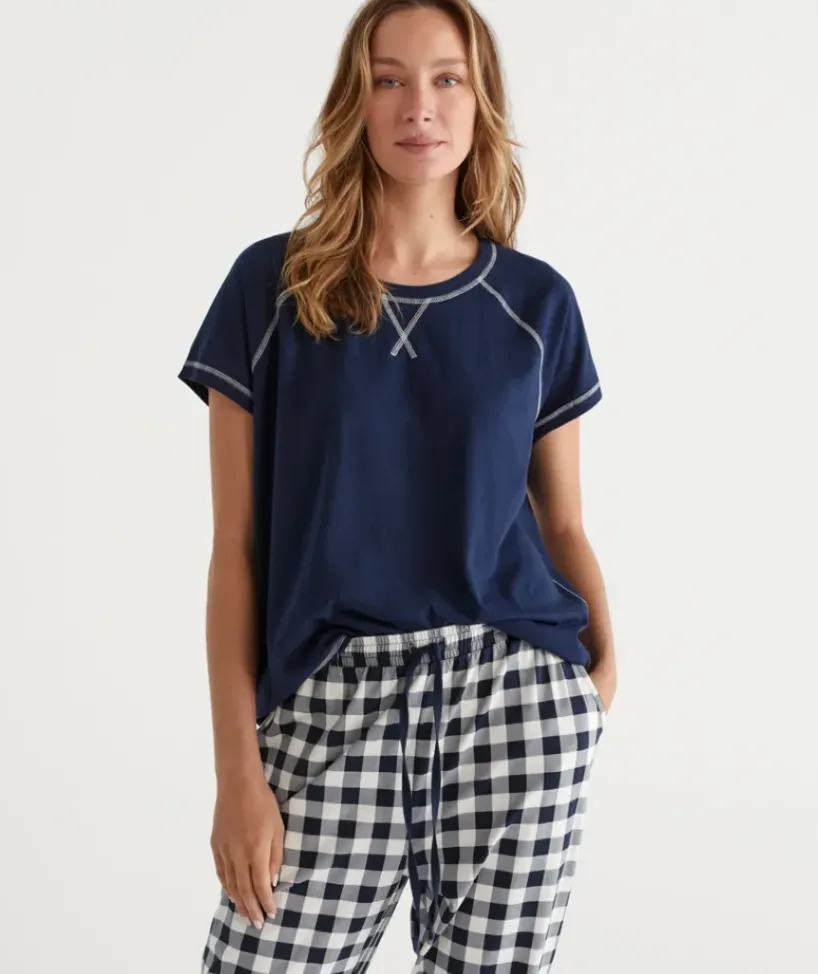 Australian Cotton Contrast Trim Pyjama Top<Sussan Online
