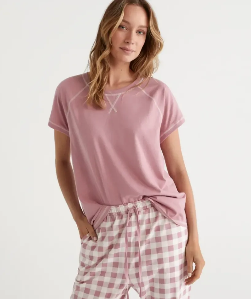 Australian Cotton Contrast Trim Pyjama Top<Sussan Online