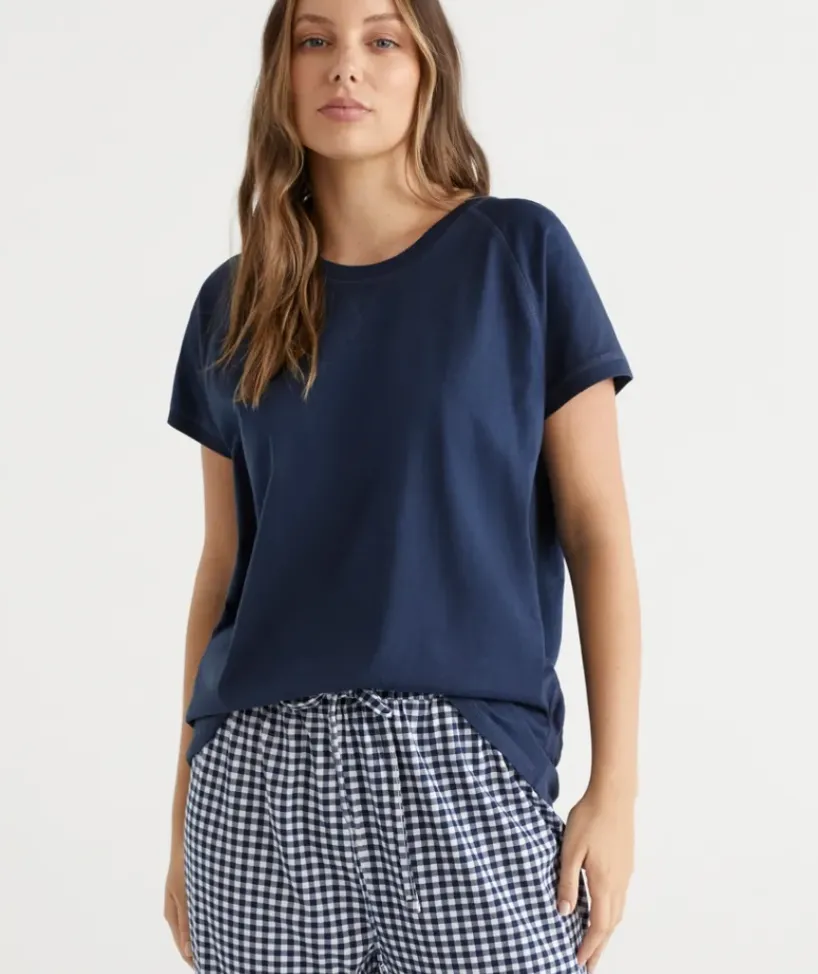 Australian Cotton Contrast Trim Pyjama Top<Sussan Hot