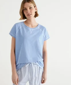 Australian Cotton Contrast Trim Pyjama Top<Sussan Hot