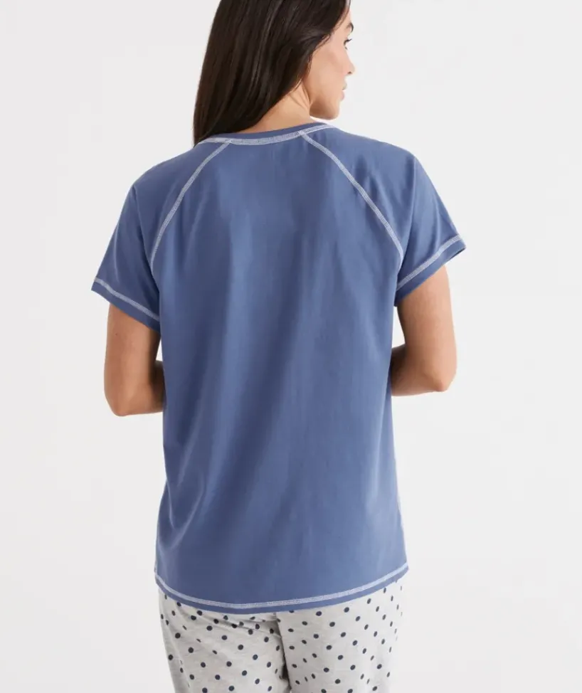 Australian Cotton Contrast Pyjama Top<Sussan New