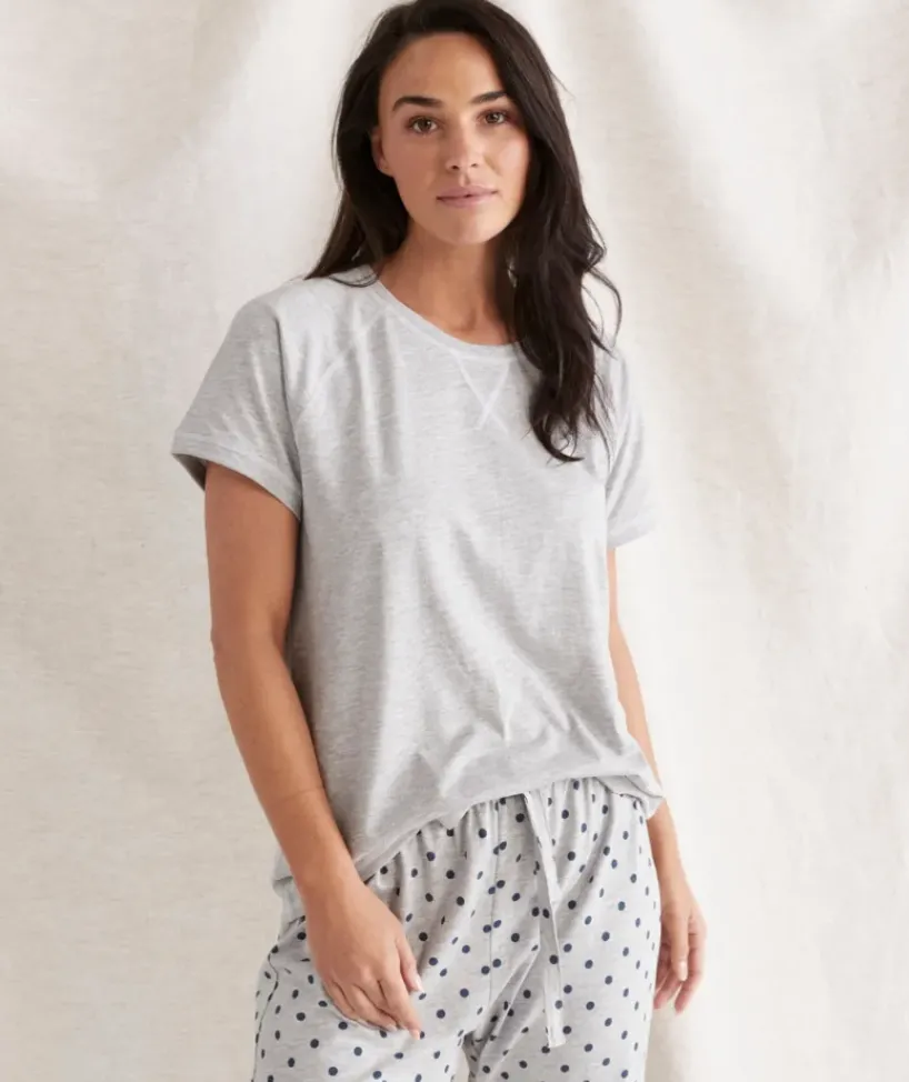Australian Cotton Contrast Pyjama Top<Sussan New
