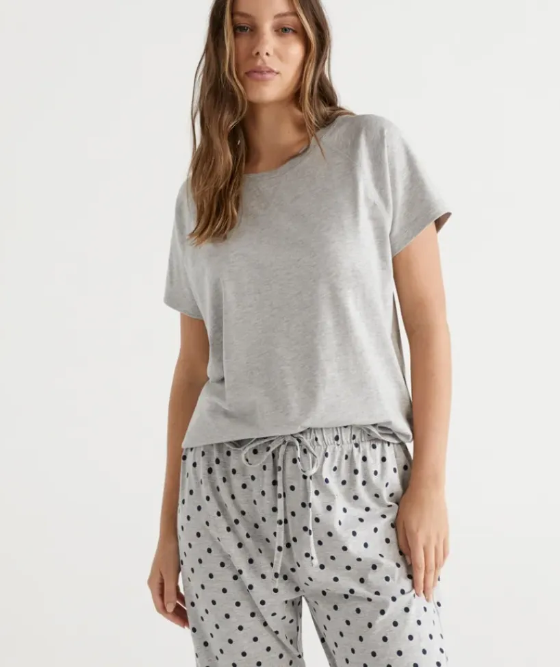 Australian Cotton Contrast Trim Pyjama Top<Sussan Clearance