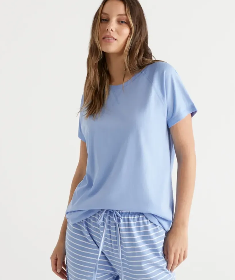Australian Cotton Contrast Trim Pyjama Top<Sussan Clearance