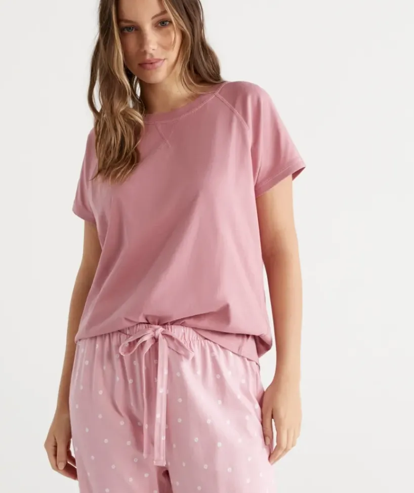 Australian Cotton Contrast Trim Pyjama Top<Sussan Clearance