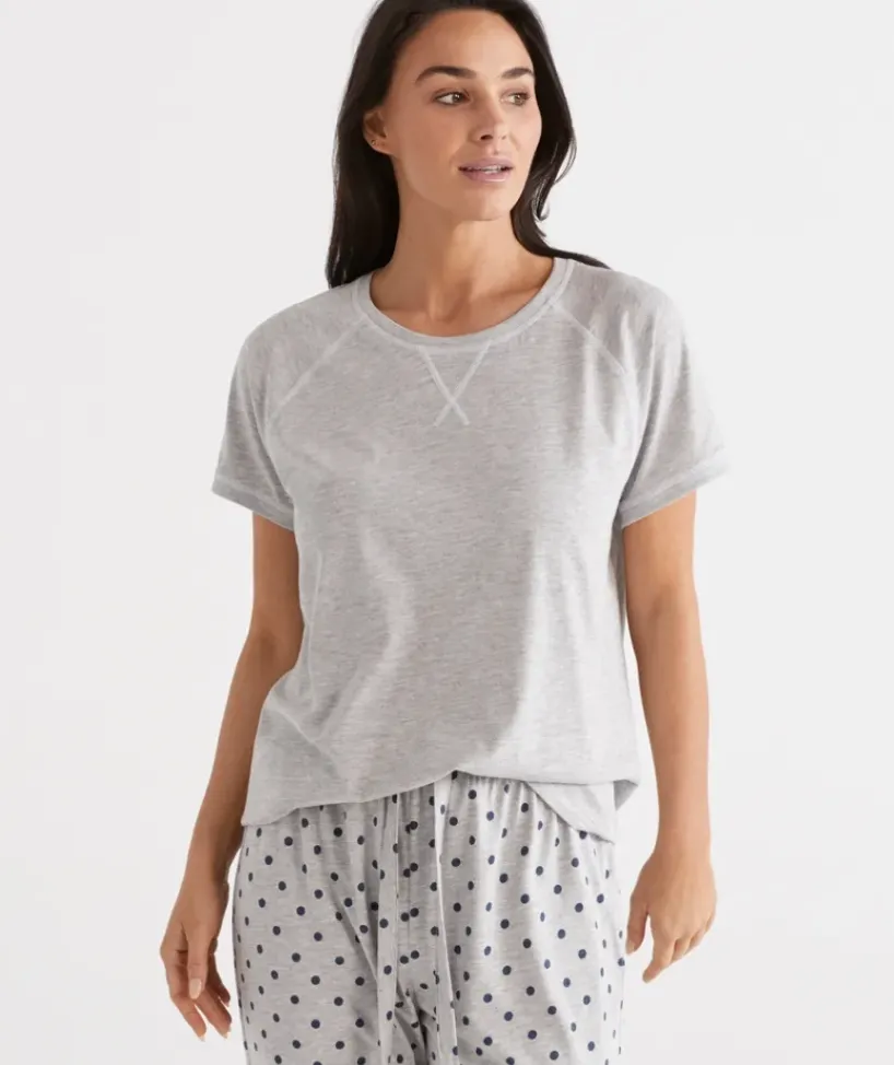 Australian Cotton Contrast Pyjama Top<Sussan Outlet