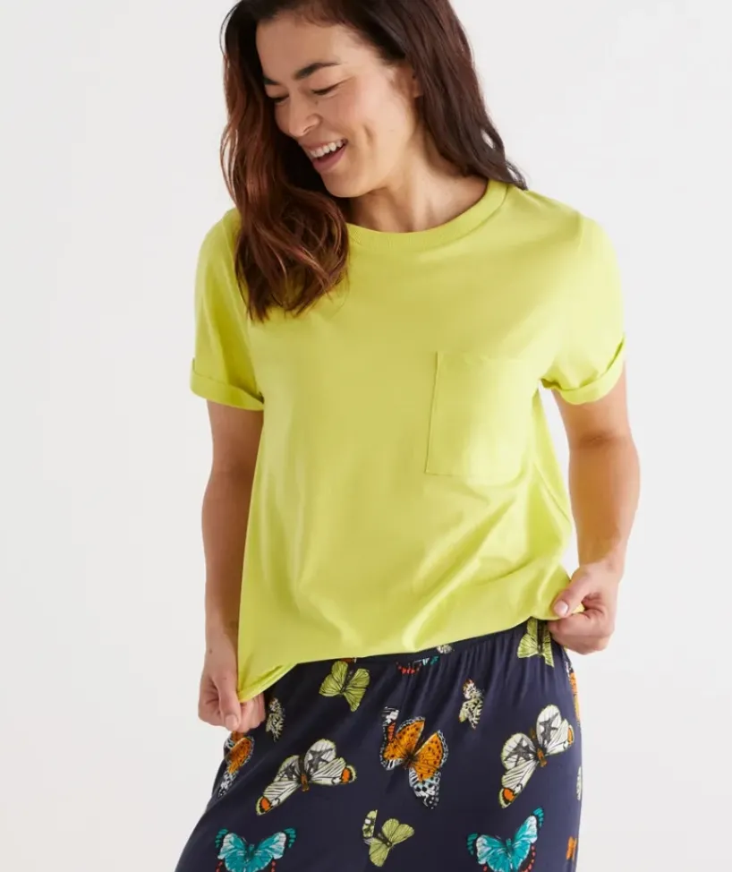 Australian Cotton Crew Neck Pyjama Top<Sussan Clearance