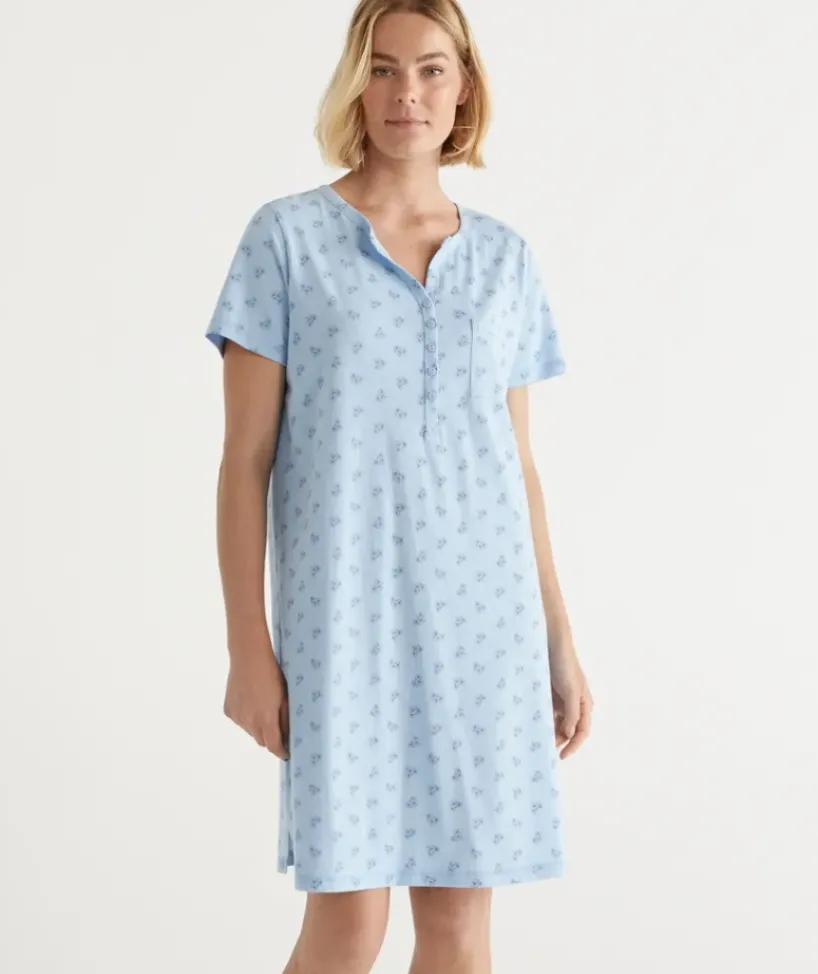 Australian Cotton Floral Henley Nightie<Sussan New
