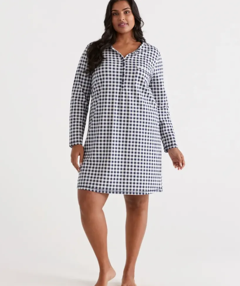 Australian Cotton Gingham Long Sleeve Night<Sussan Discount