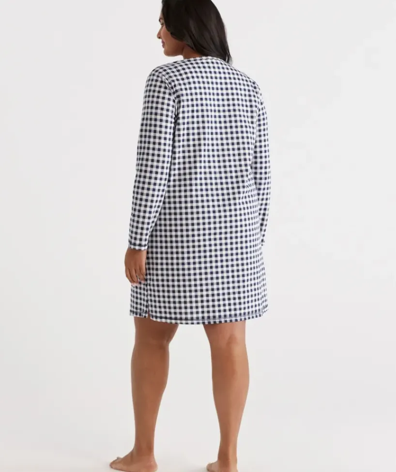 Australian Cotton Gingham Long Sleeve Night<Sussan Online