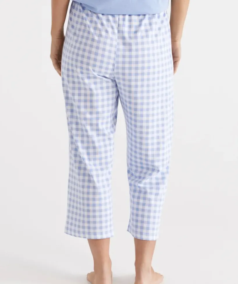 Australian Cotton Gingham ¾ Pyjama Pant<Sussan Outlet