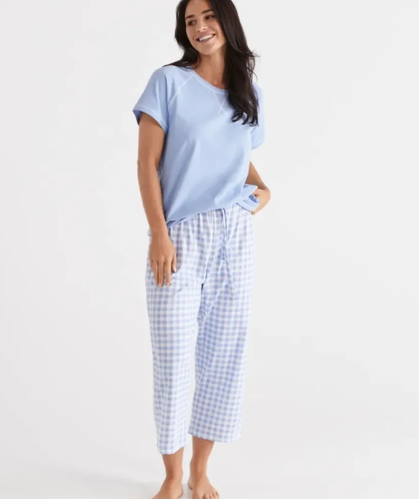 Australian Cotton Gingham ¾ Pyjama Pant<Sussan Hot