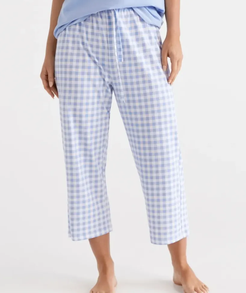 Australian Cotton Gingham ¾ Pyjama Pant<Sussan Hot