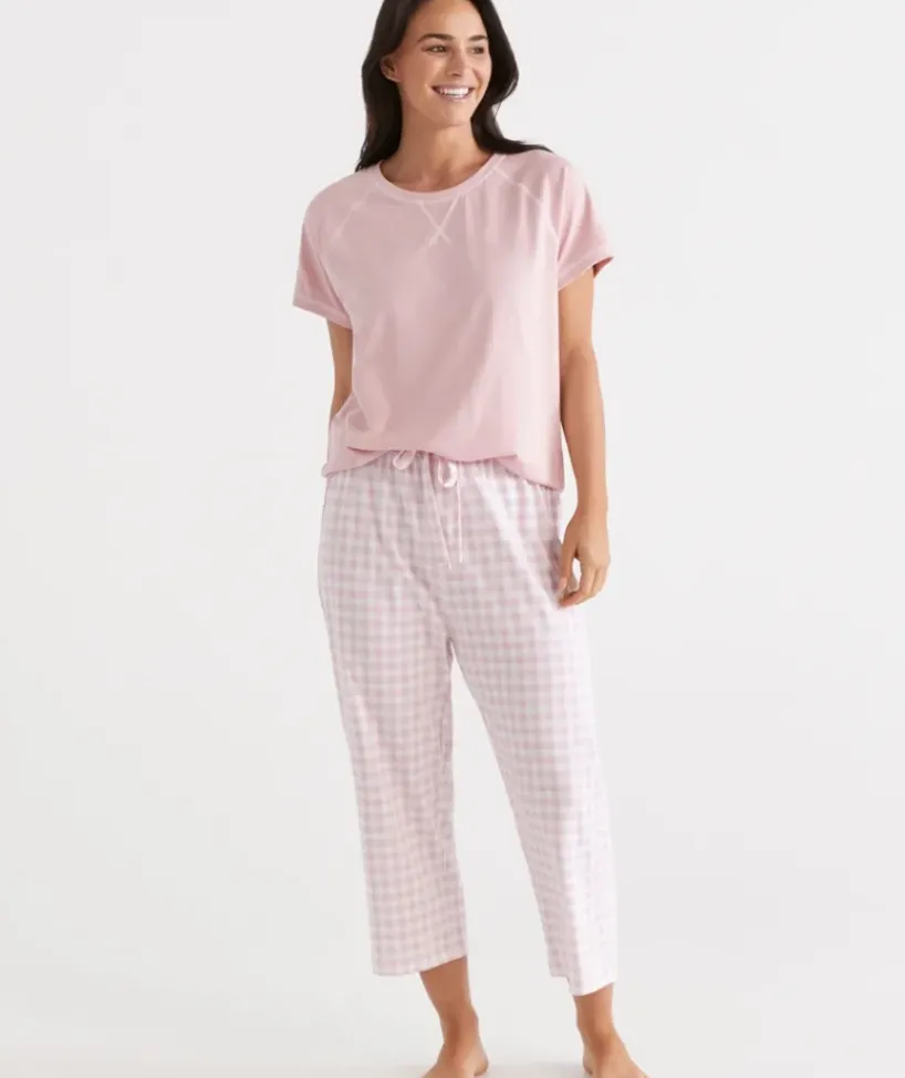 Australian Cotton Gingham ¾ Pyjama Pant<Sussan Hot