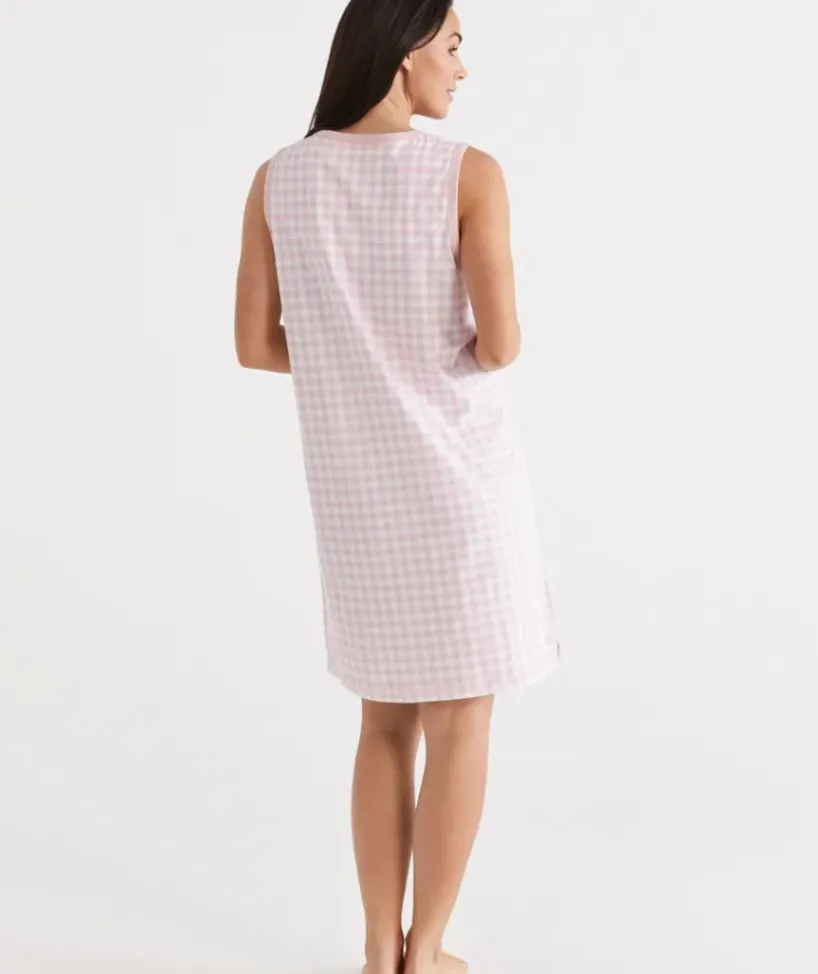 Australian Cotton Gingham Sleeveless Nightie<Sussan Outlet
