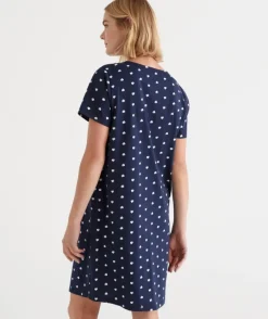 Australian Cotton Heart Print Henley Nightie<Sussan Best