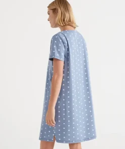 Australian Cotton Heart Print Henley Nightie<Sussan Online