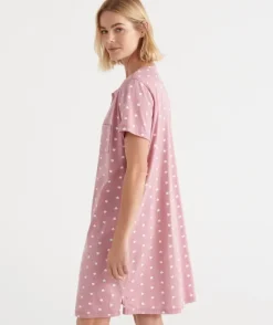 Australian Cotton Heart Print Henley Nightie<Sussan Discount