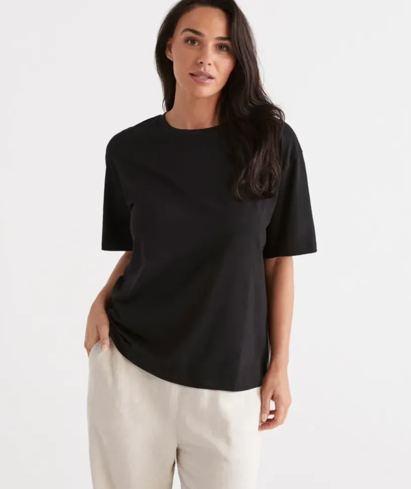 Australian Cotton Relaxed Tee<Sussan