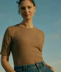 Australian Cotton Rib Elbow Sleeve Top<Sussan Hot