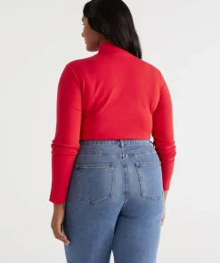 Australian Cotton Rib Mock Top<Sussan Online