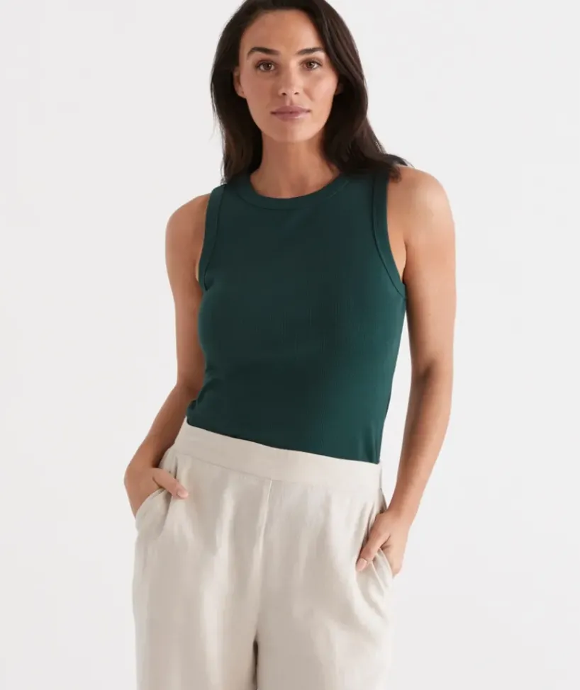 Australian Cotton Rib Racer Tank<Sussan Clearance