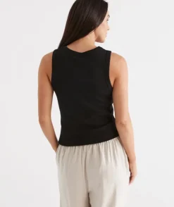 Australian Cotton Rib Racer Tank<Sussan Online