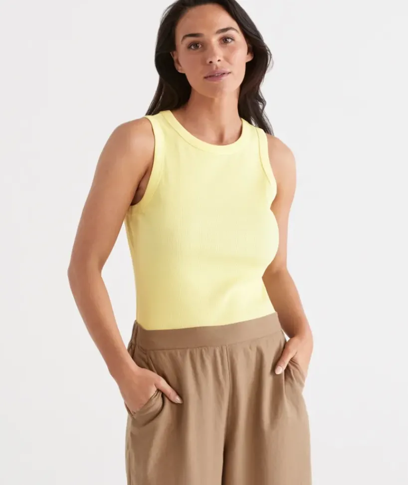 Australian Cotton Rib Racer Tank<Sussan Online