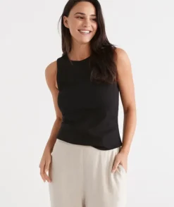 Australian Cotton Rib Racer Tank<Sussan Sale
