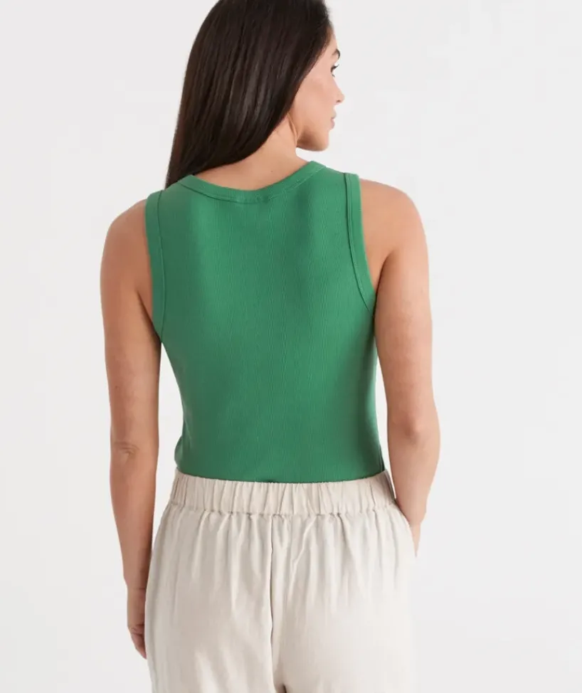 Australian Cotton Rib Racer Tank<Sussan Sale