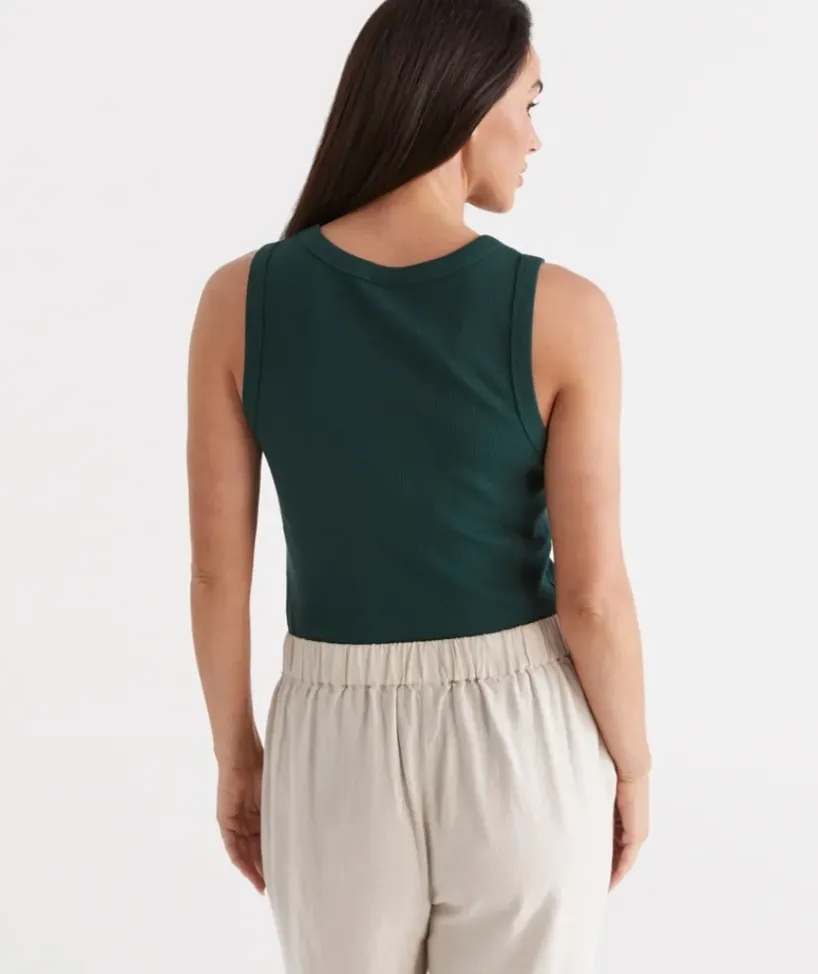 Australian Cotton Rib Racer Tank<Sussan Sale