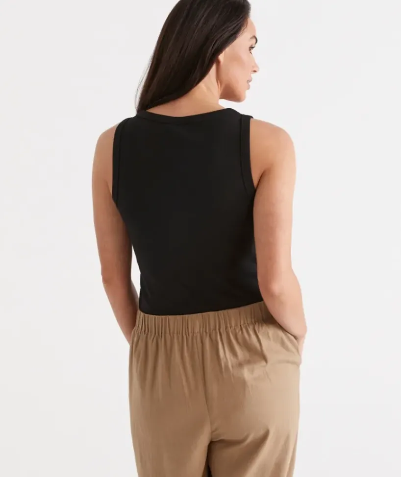Australian Cotton Scoop Rib Tank<Sussan Clearance