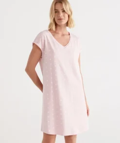 Australian Cotton Spot V Neck Nightie<Sussan New