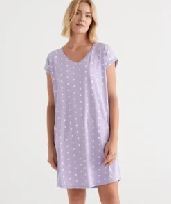 Australian Cotton Spot V Neck Nightie<Sussan Outlet