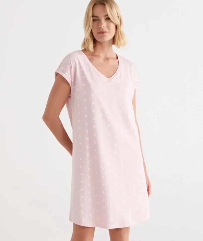 Australian Cotton Spot V Neck Nightie<Sussan Outlet