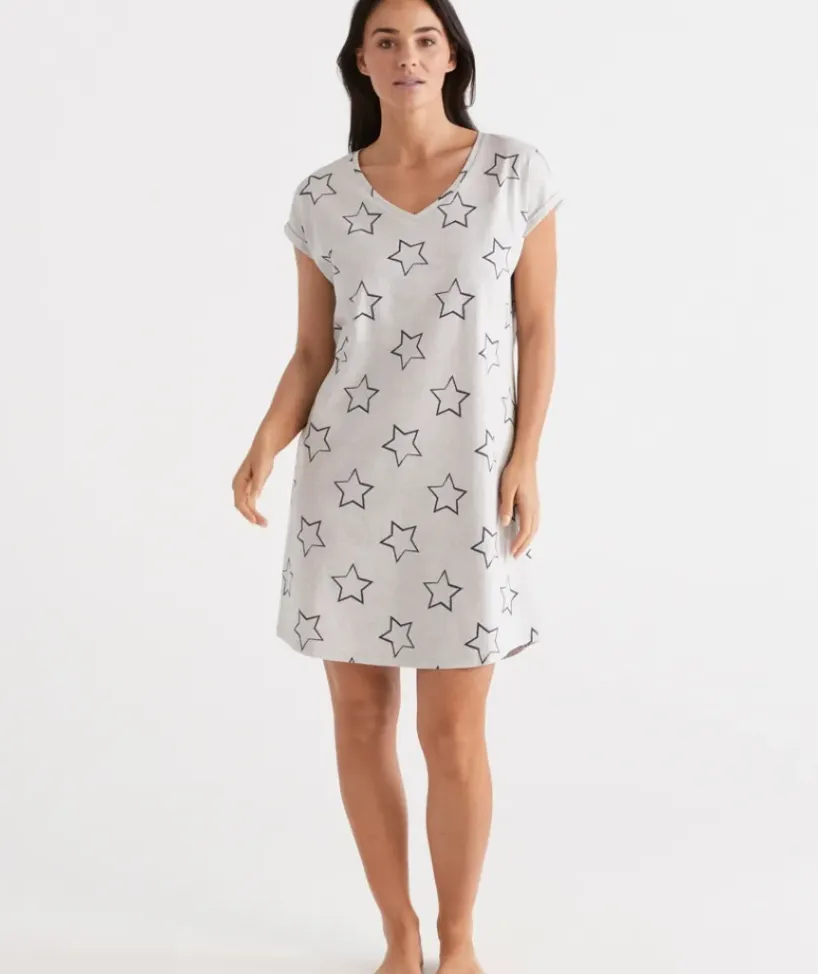 Australian Cotton Star V-Neck Nightie<Sussan Sale