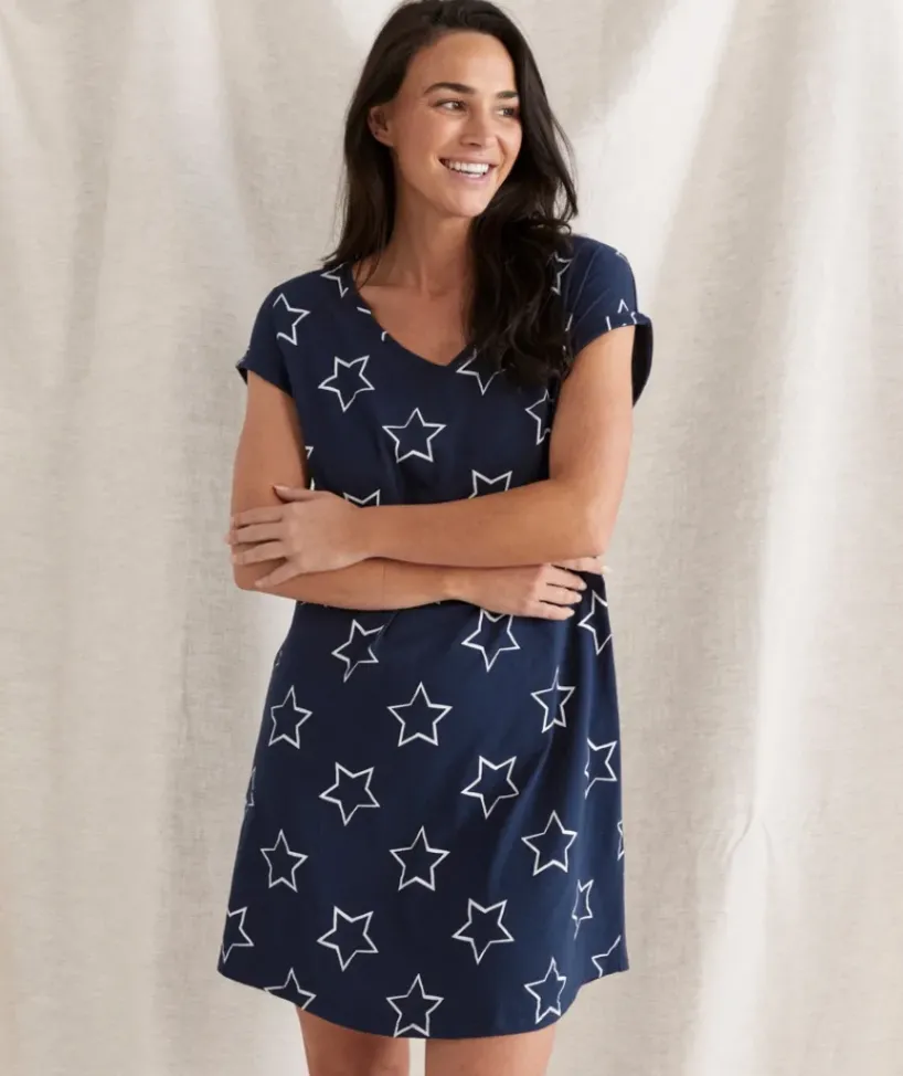 Australian Cotton Star V-Neck Nightie<Sussan Best