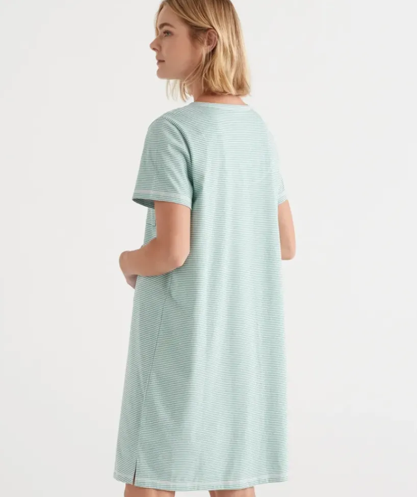 Australian Cotton Stripe Henley Nightie<Sussan Sale
