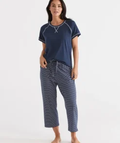 Australian Cotton Stripe ¾ Pyjama Pant<Sussan