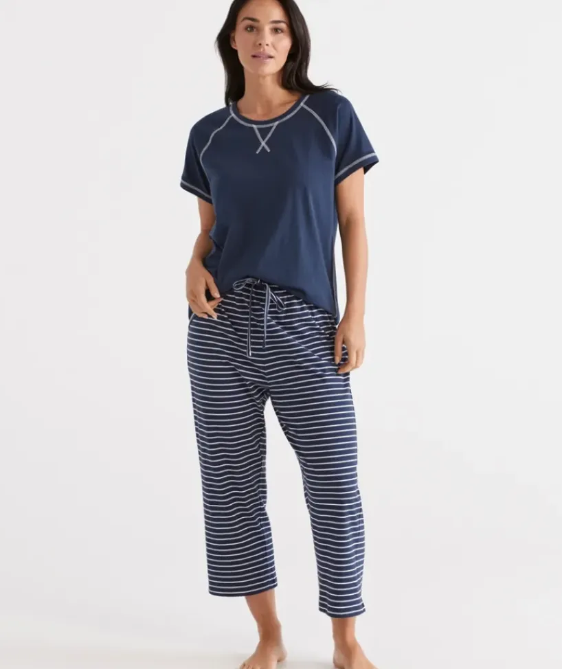 Australian Cotton Stripe ¾ Pyjama Pant<Sussan