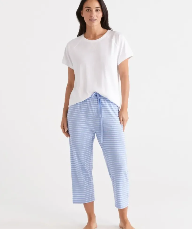 Australian Cotton Stripe ¾ Pyjama Pant<Sussan